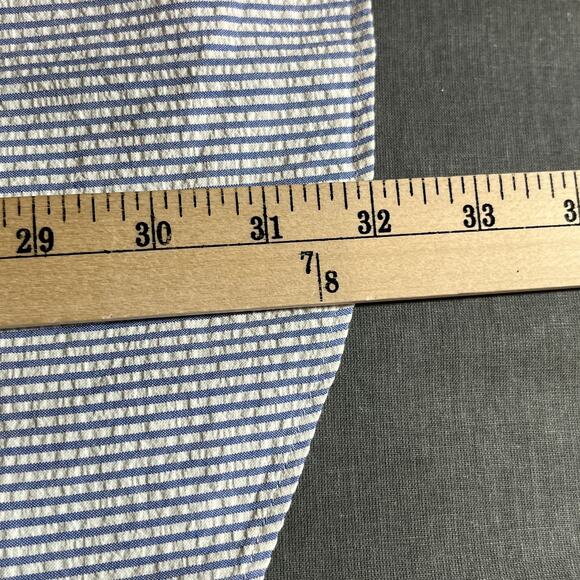 Ralph Lauren Shirt Mens XL Blue White Striped Seersucker Button Down Classic Fit - Picture 8 of 9